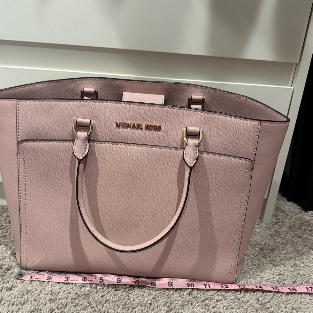 Michael Kors Blush Pink Saffiano Tote with Gold Hardware